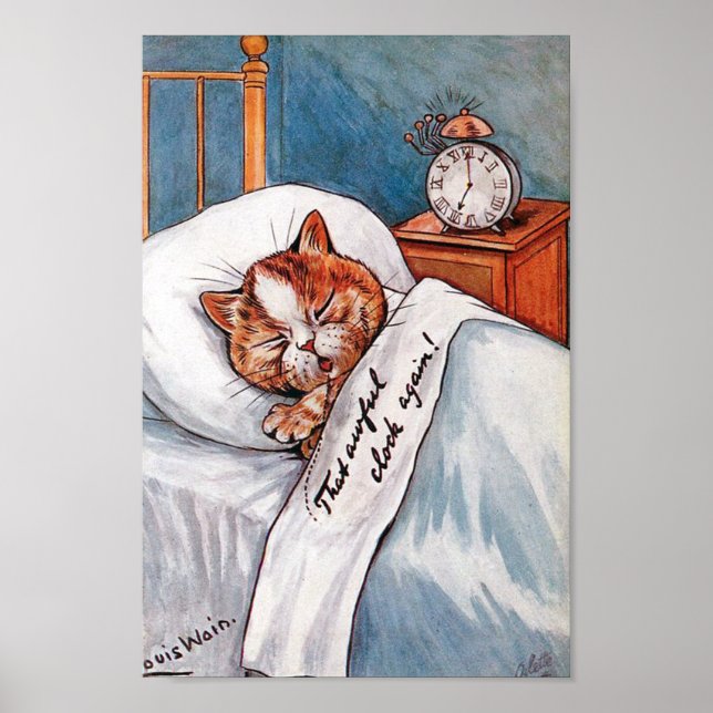 Noisy Alarm Clock, Louis Wain Poster (Vorne)