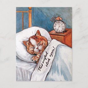 Noisy Alarm Clock, Louis Wain Postkarte