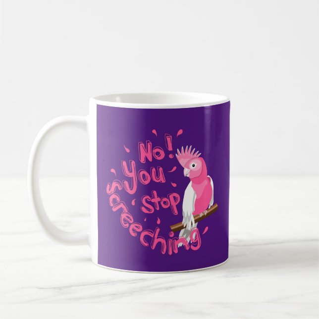 Noisy Pink Galah Kaffeetasse (Links)
