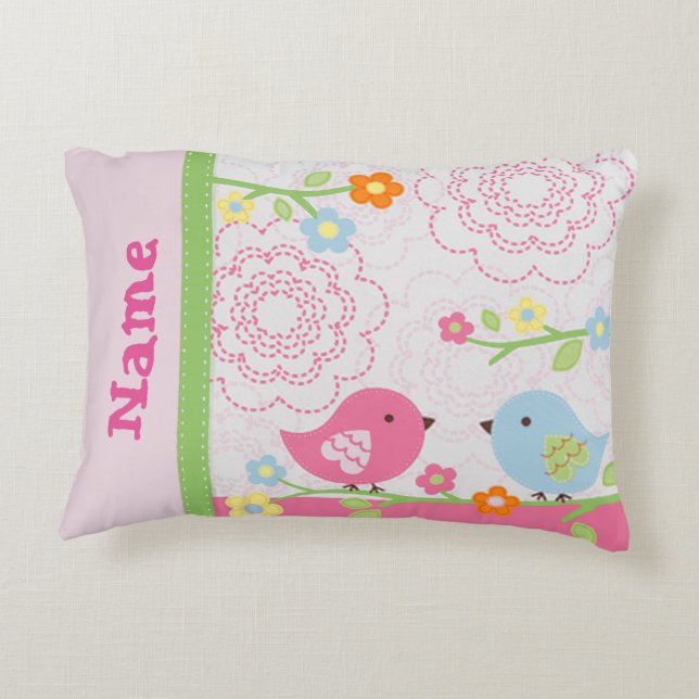 Nojo Liebe-Vogel-Kinderzimmerlumbar-Kissen Zierkissen (Rückseite)