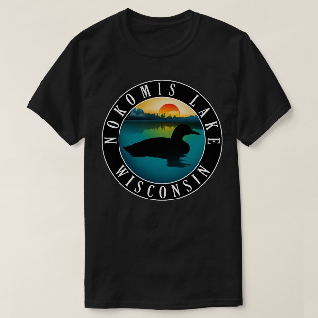 Nokomis Lake Wisconsin Loon T-Shirt (Design vorne)