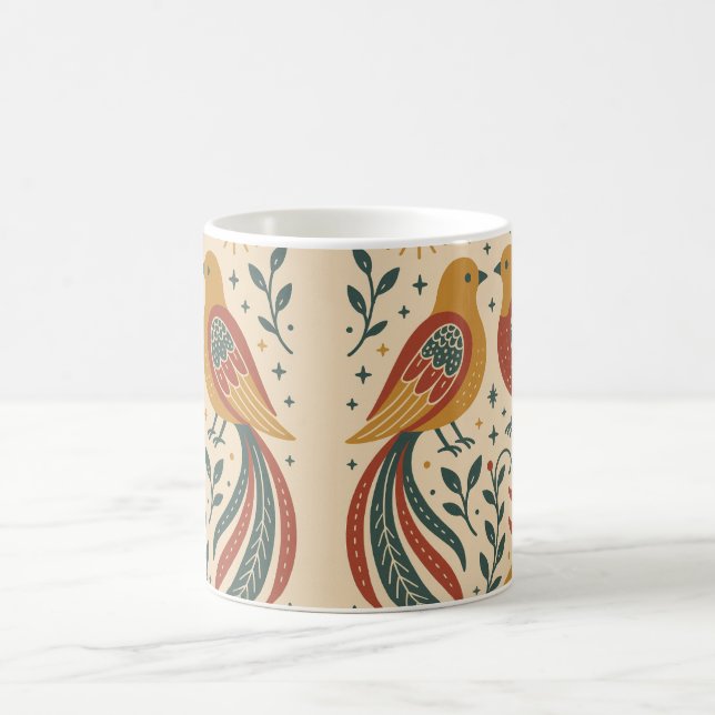 Nokshi Katha: Vogel (Pakhi) Kaffeetasse (Mittel)