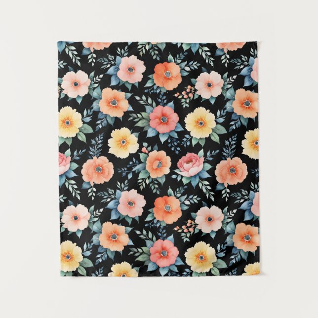 Nokturnus Bloomscape Wandteppich (Vorderseite)