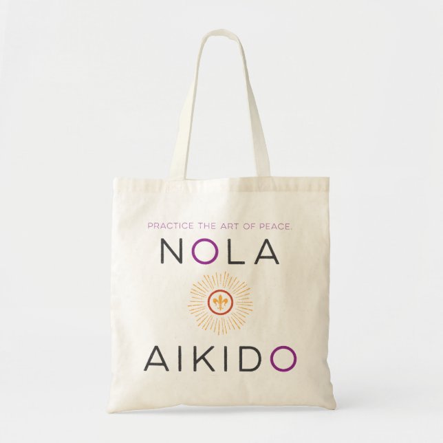 NOLA Aikido Tote Beutel - Lila und orange Tragetasche (Vorne)
