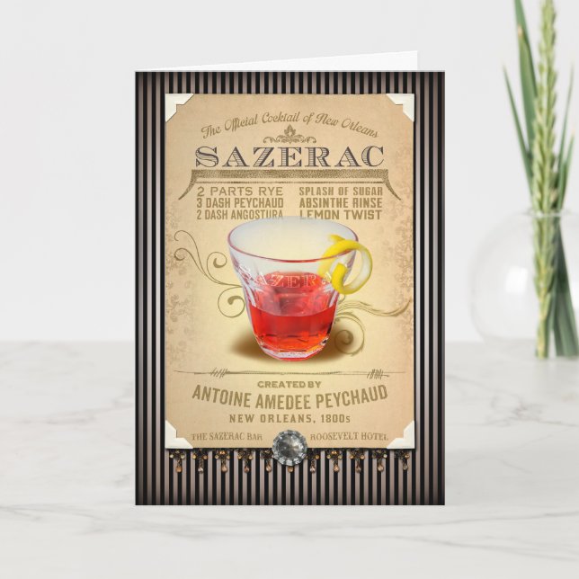 NOLA Collection Sazerac Cocktail Karte (Vorderseite)