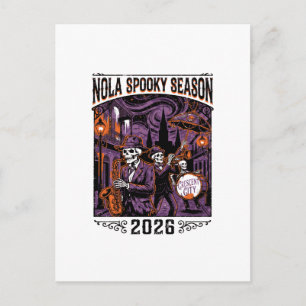 NOLA Crescent City Jazz Skelett-Parade 2026 Postkarte