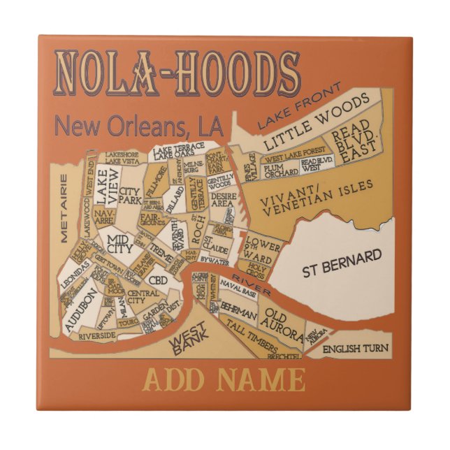 Nola-Hoods-Karte Fliese (Vorderseite)