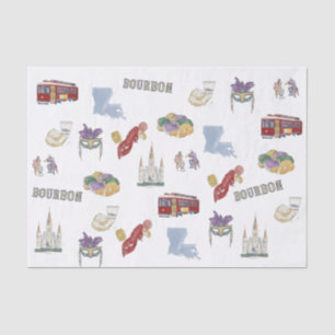 Nola Louisiana Themed Mardi Gras Seidenpapier