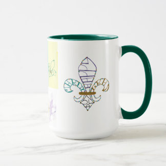 NOLA Mardi Gras Fleur de Lis Artistic Design Mug Tasse