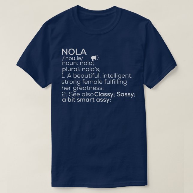 Nola Name Nola Definition Nola Weibliche Bezeichnu T-Shirt (Design vorne)