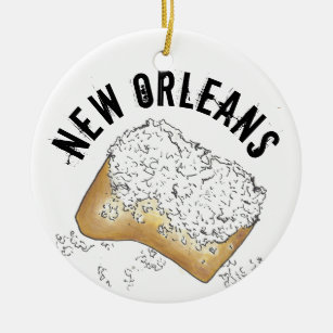 NOLA New Orleans Beignet Pastry Louisiana Keramik Ornament
