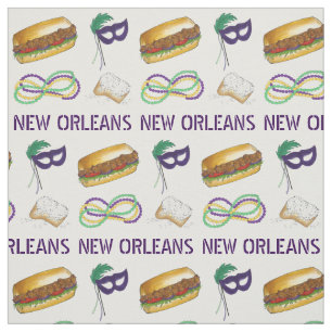 NOLA New Orleans Louisiana Mardi Gras Beads Maske Stoff