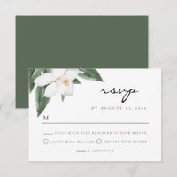 NOLA New Orleans Magnolia Wedding RSVP Postcard