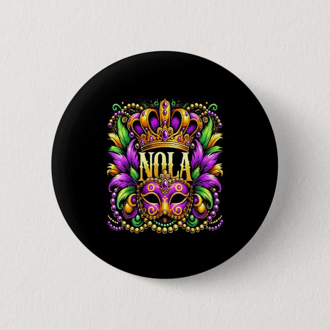Nola New Orleans Mardi Gras 2025  Button (Vorderseite)