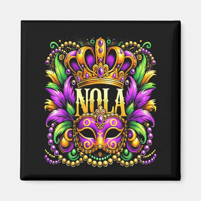 Nola New Orleans Mardi Gras 2025  Magnet (Vorne)