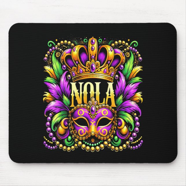 Nola New Orleans Mardi Gras 2025  Mousepad (Vorne)