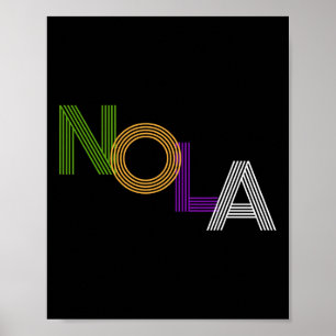 Nola New Orleans Retro Vintager Carnival Parco Civ Poster