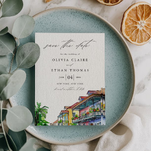 NOLA New Orleans Wasserfarbe Save the Date Einladung