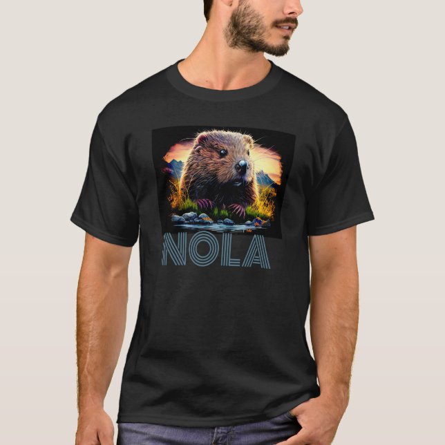 Nola Saying New Orleans Mardi Gras Nutria Rat  6 T-Shirt (Vorderseite)