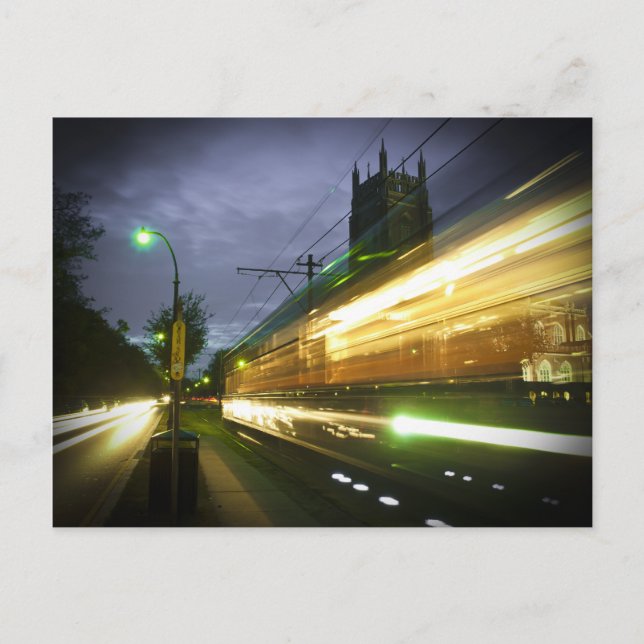 NOLA Streetcar am Abend Postkarte (Vorderseite)