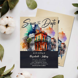 Nola Watercolor New Orleans Wedding Save the Date Einladung