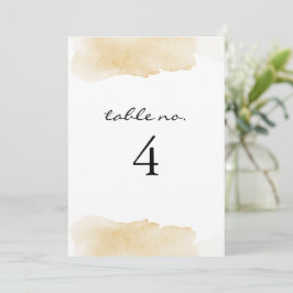 NOLA Yellow Watercolor Wedding Tischnummer