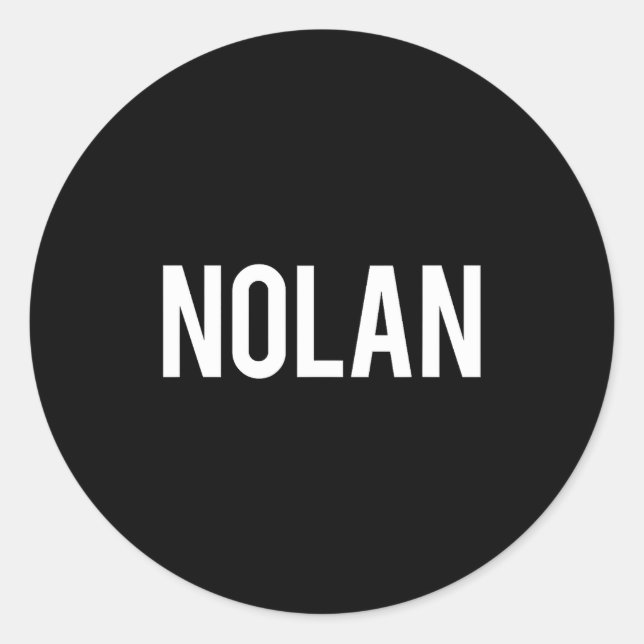 Nolan - Cooles neues lustiges Namens Fan Geschenk  Runder Aufkleber (Vorderseite)