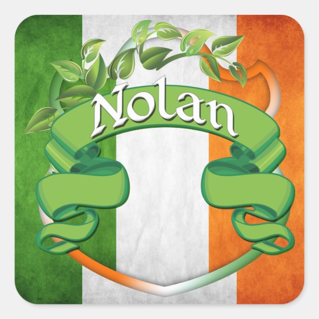 Nolan Irish Shield Quadratischer Aufkleber (Vorderseite)