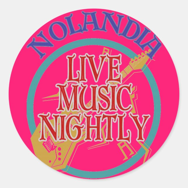 Nolandia Live Music Runder Aufkleber (Vorderseite)