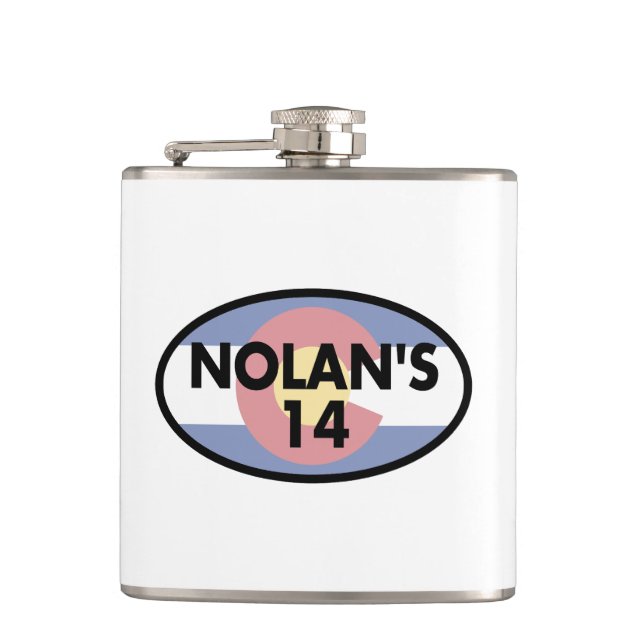 Nolans 14 Colorado Flag Oval Flachmann (Vorderseite)