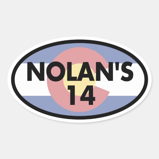 Nolans 14 Colorado Flag Oval Ovaler Aufkleber (Vorderseite)