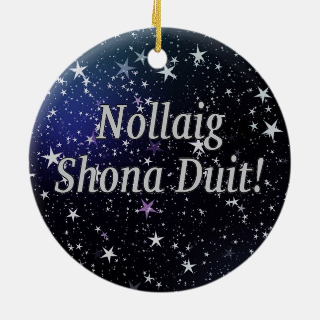 Nollaig Shona Duit! Frohe Weihnachten in irischer  Keramikornament (Hinten)
