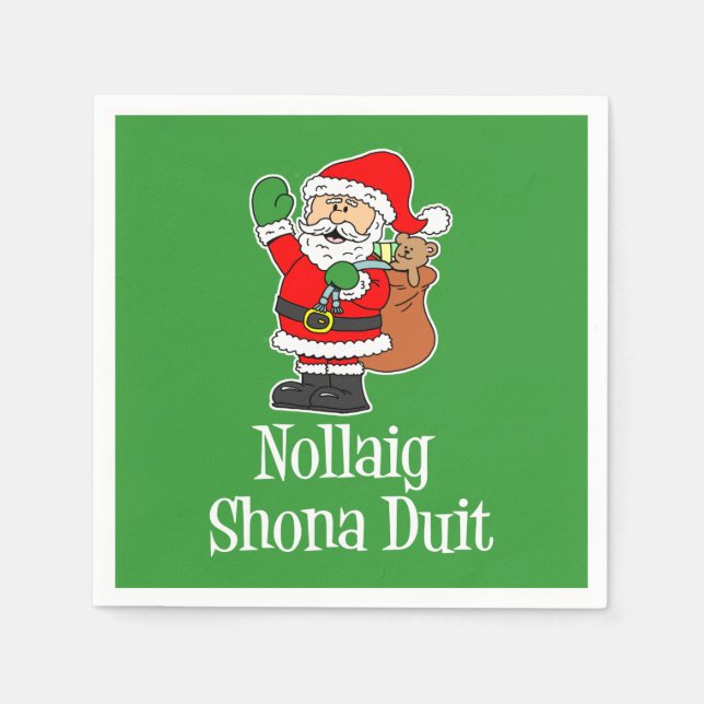 Nollaig Shona Duit Irish Christmas Santa Serviette (Vorderseite)