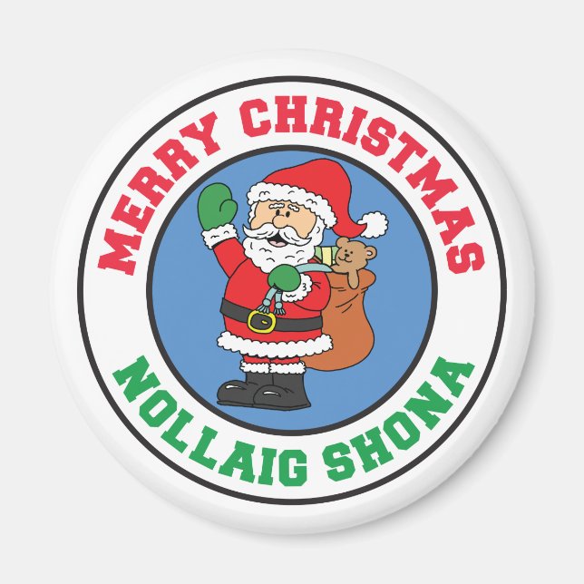Nollaig Shona Merry Christmas Santa Irish Magnet (Vorne)