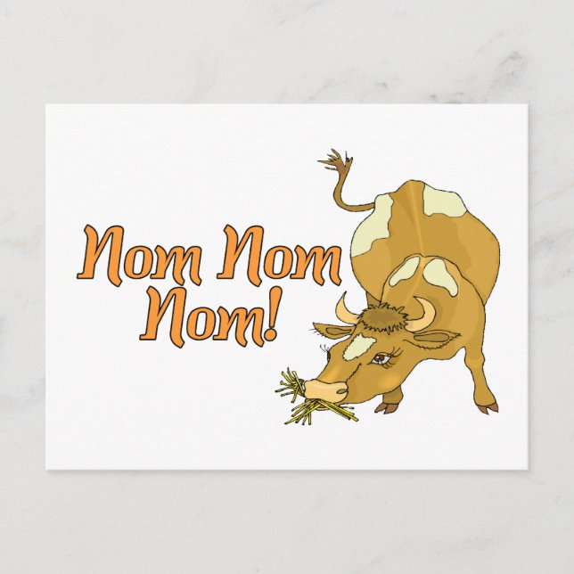 Nom Nom Cow Postkarte (Vorderseite)