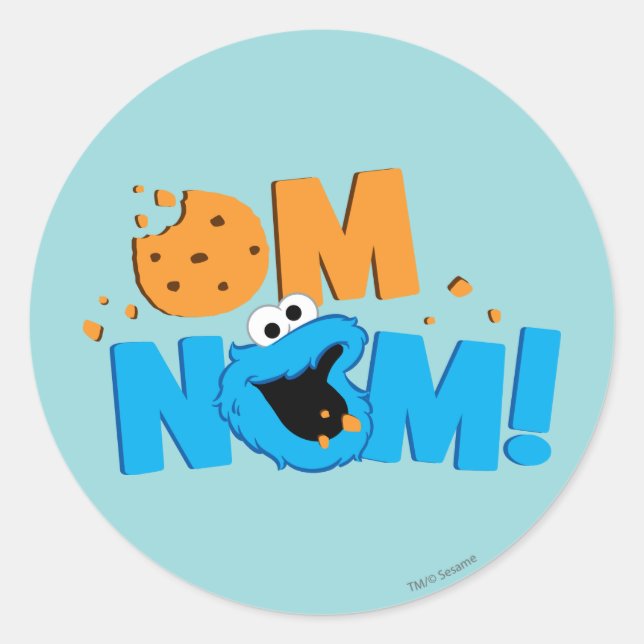 Nom Nom Keks Runder Aufkleber (Vorderseite)