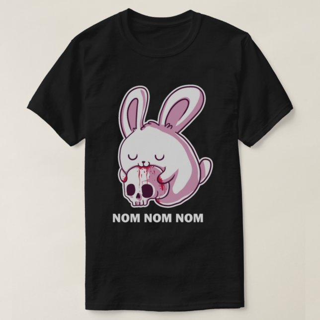 Nom Nom Nom Killer Kaninchendesign für einen unans T-Shirt (Design vorne)