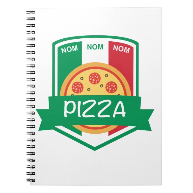 Nom nom Pizza Notizblock (Vorderseite)