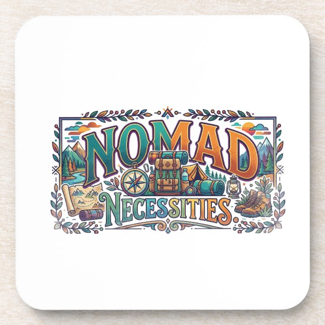 Nomad-Necessities-T-Shirt Getränkeuntersetzer (Vorderseite)