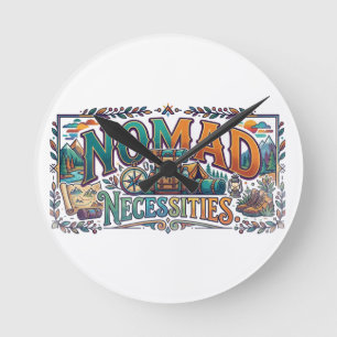 Nomad-Necessities-T-Shirt Runde Wanduhr