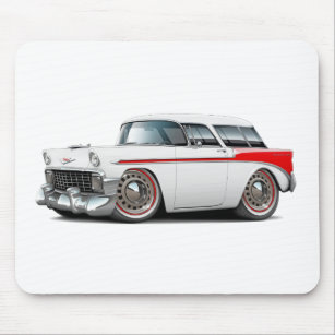Nomade-Weiß-Rotes Auto 1956 Mousepad