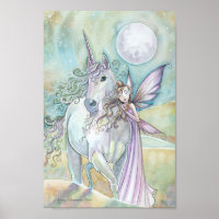 Nomaden des Mystic Dunes Fairy Unicorn Poster