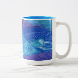 Nomaden für den Ozean, Fantasiekunst, Meerjungfrau Zweifarbige Tasse