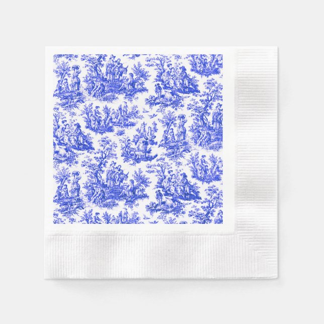 NOMADESAUSTRALIENS blue toile de Jouy Serviette (Vorderseite)