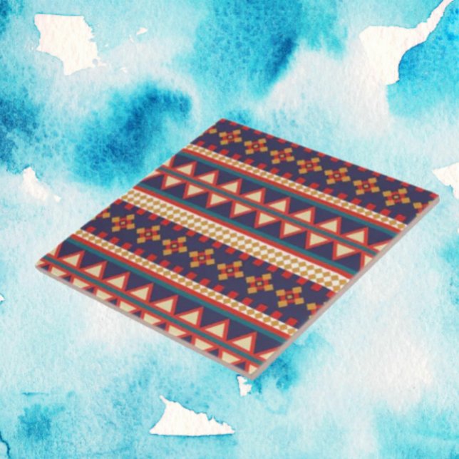 Nomadic Threads | Aztek-Muster Keramikfliese (Von Creator hochgeladen)
