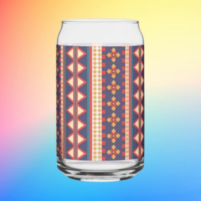 Nomadische Threads | Aztec Muster Can Glass Dosenglas (Von Creator hochgeladen)
