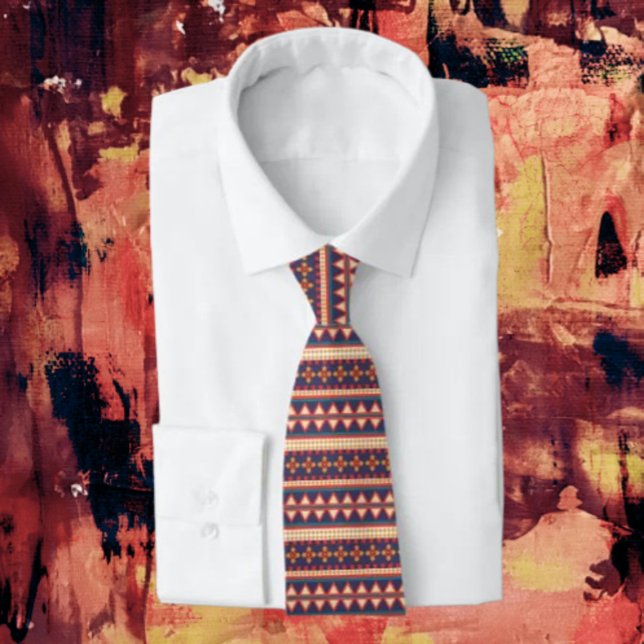 Nomadische Threads | Aztec Pattern Necktie Krawatte (Von Creator hochgeladen)
