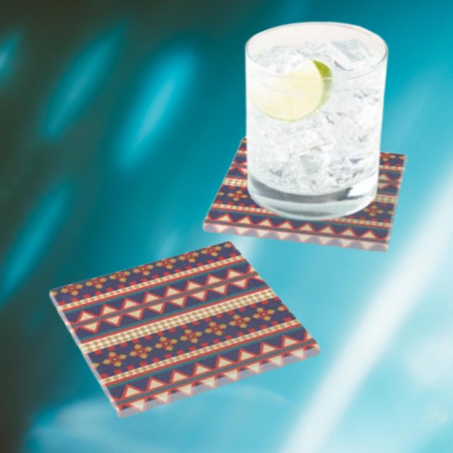 Nomadische Threads | Aztec Pattern Untersetzer (Von Creator hochgeladen)