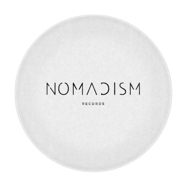Nomadism Records Schwarzes Logo Schneidebrett (Vorderseite)
