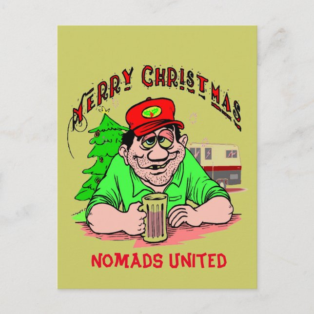 Nomads United Christmas Holiday Postcard Feiertagspostkarte (Vorderseite)